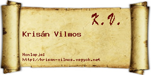 Krisán Vilmos névjegykártya